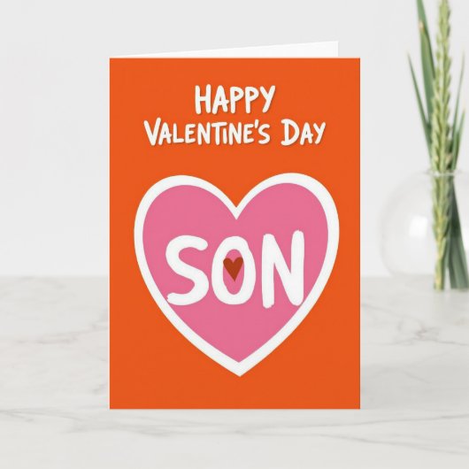 Happy Valentines Son Brush Heart Card Kaart (Voorkant)