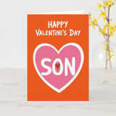 Happy Valentines Son Brush Heart Card Kaart (Gele Bloem)
