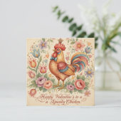 Happy Valentine's Spunky Chicken! Feestdagenkaart (Staand voorkant)