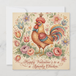 Happy Valentine's Spunky Chicken! Feestdagenkaart