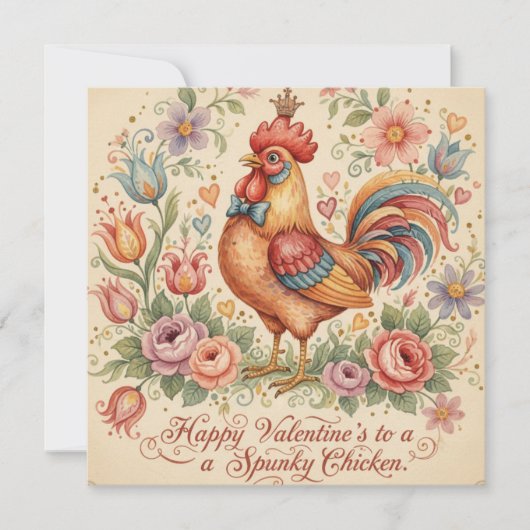 Happy Valentine's Spunky Chicken! Feestdagenkaart (Voorkant)
