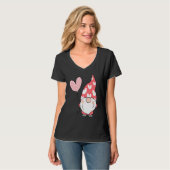 Happy Valentineu2019s Day Gnome Cute with Heart Ba T-shirt (Voorkant volledig)
