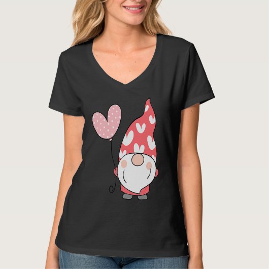 Happy Valentineu2019s Day Gnome Cute with Heart Ba T-shirt (Voorkant)