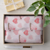 Happy Valentin's Day Cupcake and Hearts Pattern Tissuepapier (Geschenk)