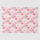 Happy Valentin's Day Cupcake and Hearts Pattern Tissuepapier (Voorkant)
