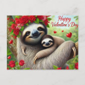 Happy Valentin's Day Cute Sloth Briefkaart (Voorkant)