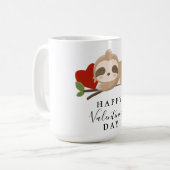 Happy Valentin's Day Cute Sloth Koffiemok (Voorkant links)