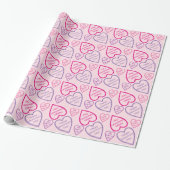 Happy Valentin's Day Heart omlijnt Pattern Cadeaupapier (Uitgerold)