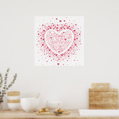 Happy Valentin's Day Heart Poster 24x24 (Keuken)