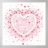 Happy Valentin's Day Heart Poster 24x24 (Voorkant)
