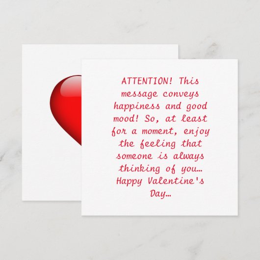 Happy Valentin's Day Holiday Card Feestdagenkaart (Voorkant / Achterkant)