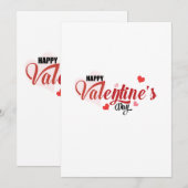 Happy Valentin's Day Invitation Greet Kaarten (Voorkant / Achterkant)