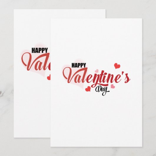 Happy Valentin's Day Invitation Greet Kaarten (Voorkant / Achterkant)