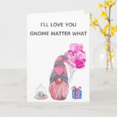 Happy Valentin's Day Love you Gnome maakt uit wat Kaart (Gele Bloem)