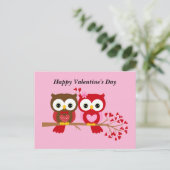 Happy Valentin's Day Owls Holiday briefkaart (Staand voorkant)