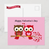 Happy Valentin's Day Owls Holiday briefkaart (Voorkant / Achterkant)