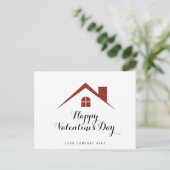Happy Valentin's Day Real Estate House Briefkaart (Staand voorkant)
