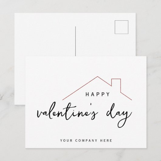 Happy Valentin's Day Realty House Briefkaart (Voorkant / Achterkant)