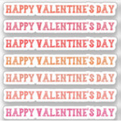 Happy Valentin's Day Red Display Font Lettering Sticker (Voorkant)