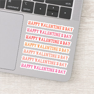 Happy Valentin's Day Red Display Font Lettering Sticker