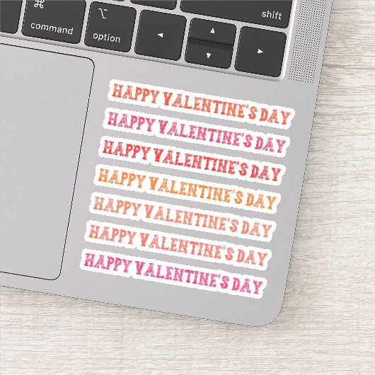 Happy Valentin's Day Red Display Font Lettering Sticker (Detail)