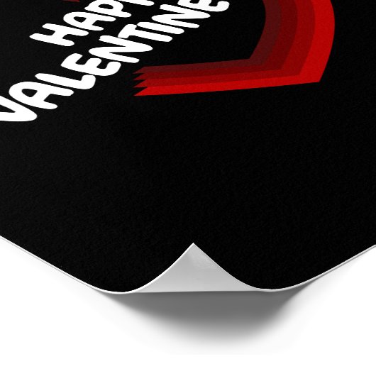 Happy Valentin's Day Red Heart Design Poster (Hoek)