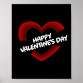 Happy Valentin's Day Red Heart Design Poster (Voorkant)