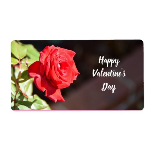 Happy Valentin's Day Roos Label (Voorkant)