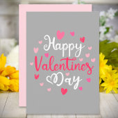 Happy Valentin's Day Script Text Hearts Feestdagenkaart