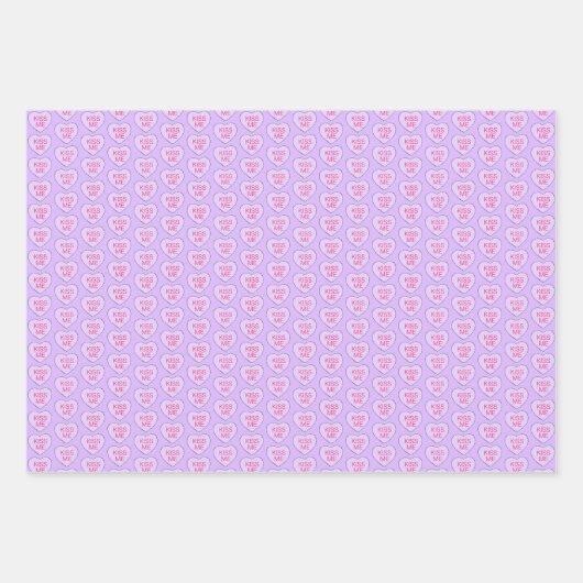 Happy Valentin's Day Snoep Conversation Hearts Inpakpapier Vel (Voorkant)