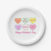 Happy Valentin's Day Snoep Conversation Hearts Papieren Bordje (Voorkant)