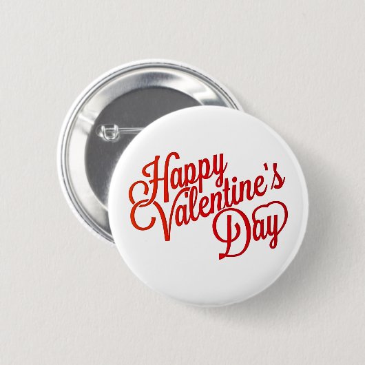 Happy Valentin's Day Text Design Ronde Button 5,7 Cm (Voorkant /achterkant)