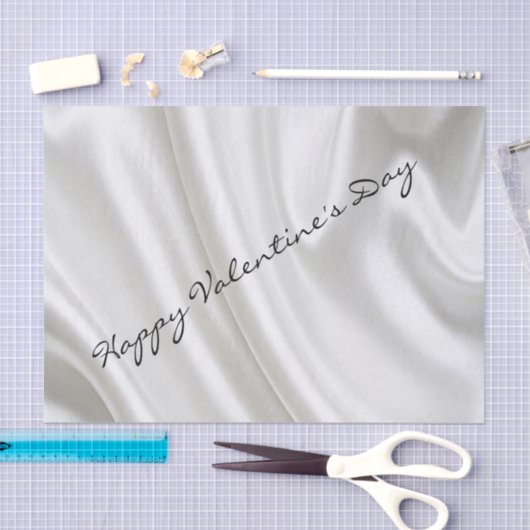 Happy Valentin's Day Tissue Paper Silver Tissuepapier (Craft)