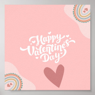 Happy Valentin's Day Wall Art Poster