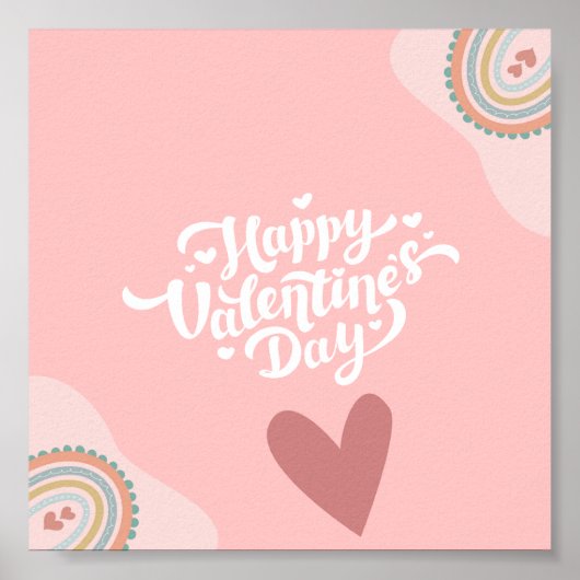 Happy Valentin's Day Wall Art Poster (Voorkant)