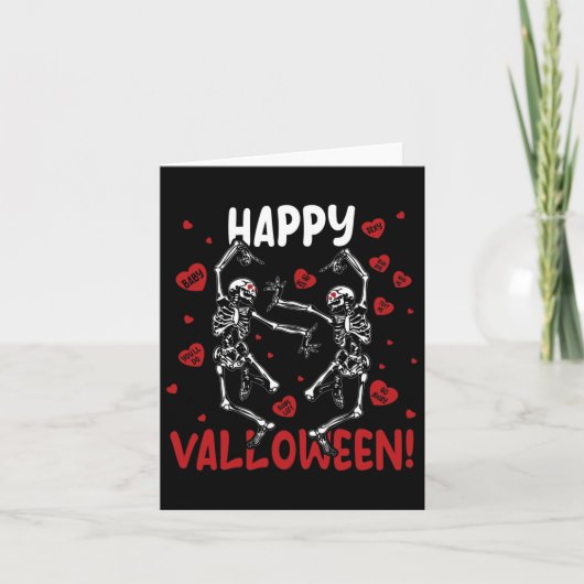 Happy Valloween Funny Danskeleton Gothic Valent Kaart (Voorkant)