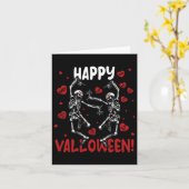 Happy Valloween Funny Danskeleton Gothic Valent Kaart (Gele Bloem)