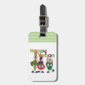Happy Vegan Bagagelabel (Voorkant verticaal)