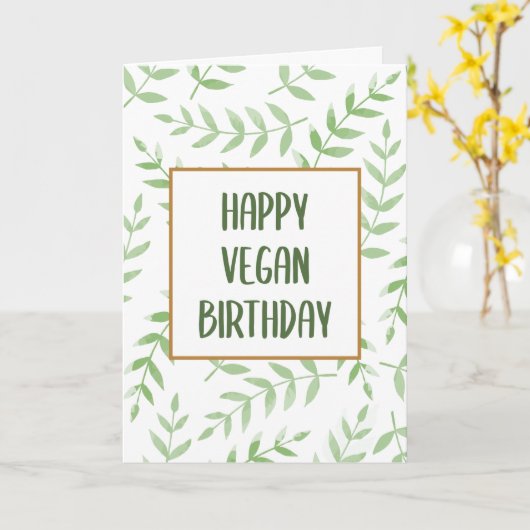 Happy Vegan Birthday Kaart (Gele Bloem)