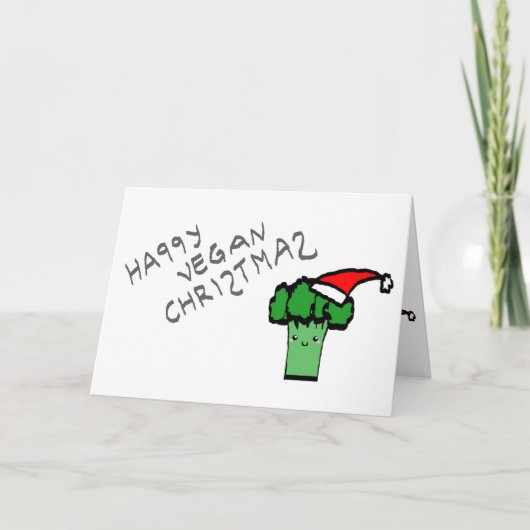Happy vegan Christmas Feestdagen Kaart (Voorkant)
