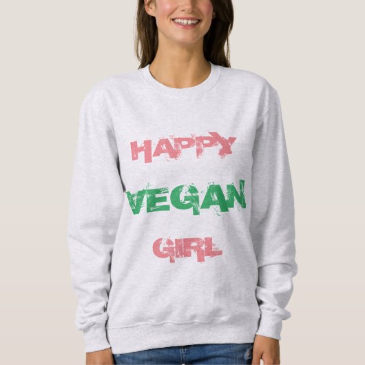 HAPPY VEGAN GIRL Ash Women's Sweatshirt (Voorkant)