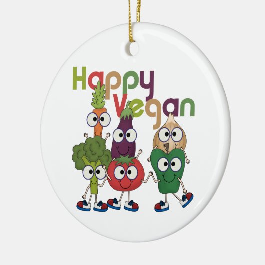 Happy Vegan Keramisch Ornament (Links)