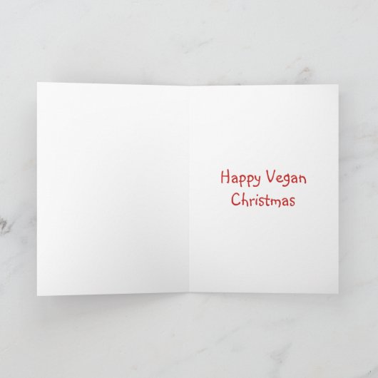 Happy Vegan Kerstan Kaart (Binnen)