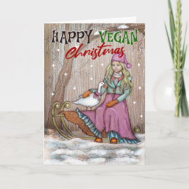 Happy Vegan Kerstmis, Cute Kaart