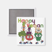 Happy Vegan Magneet (Voorkant / Achterkant)