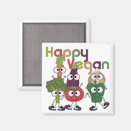 Happy Vegan Magneet (Voorkant / Achterkant)