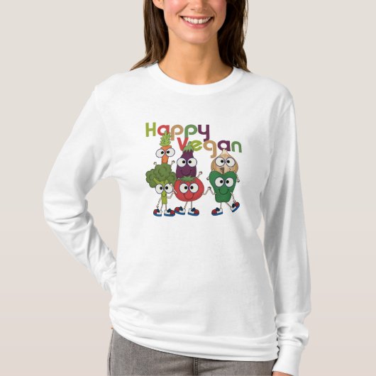 Happy Vegan T-shirt (Voorkant)