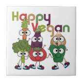 Happy Vegan Tegeltje (Voorkant)