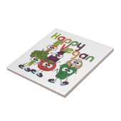 Happy Vegan Tegeltje (Zijkant)