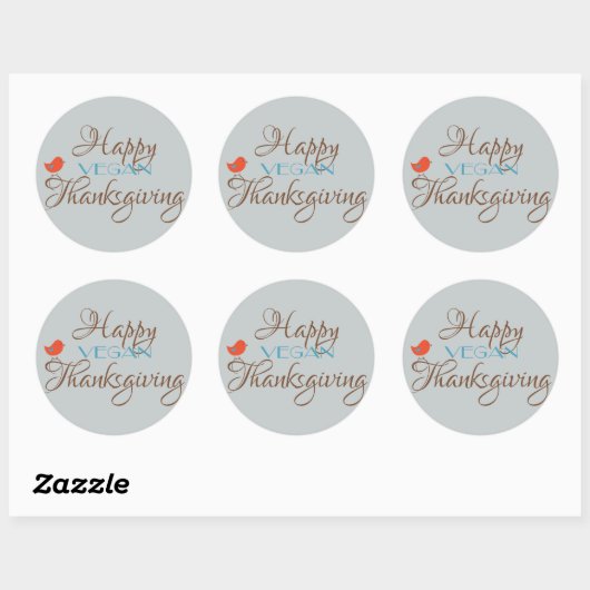 Happy Vegan Thanksgiving Ronde Sticker (Vel)